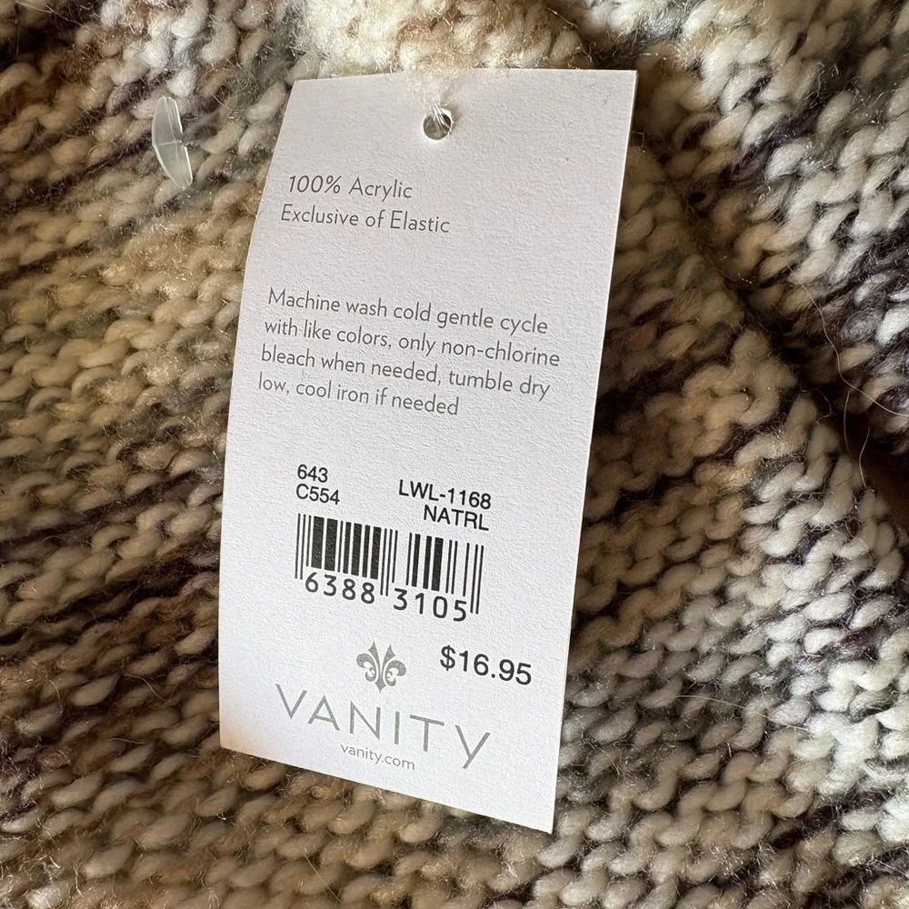 Vanity Knit Leg Warmers in Brown and Cream Cabincore Cozy